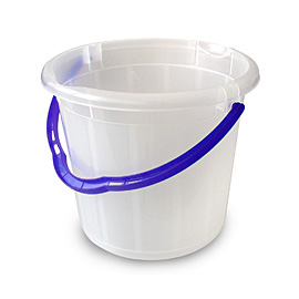 Bucket with handle without lid transparent 10lt