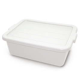 Food container plastic with lid white 18x51x40