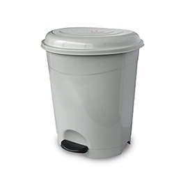 Paper Bin plastic WC Νο 6 with Pedal 6LT GRAY
