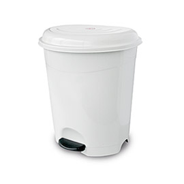 Paper Bin plastic WC Νο 6 with Pedal WHITE 6LT