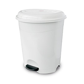 Paper Bin plastic WC Νο 12 with Pedal WHITE 12LT