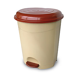 Paper Bin plastic WC Νο 22 with Pedal Beige-Brown 22LT