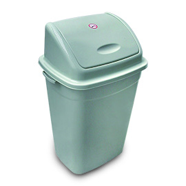 Bin with lid Push grey 50lt