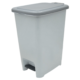 Paper Bin with Pedal and Base Bag grey 15l