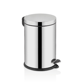 INOX paper bin with straight lid and pedal 16 lt Ø25 x 43cm
