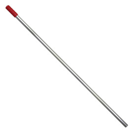 Aluminum handle polygonal Ø24 135cm, with red grip