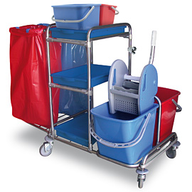 Complete Mopping Set Double INOX with socket for 2 bags 105x75 cm